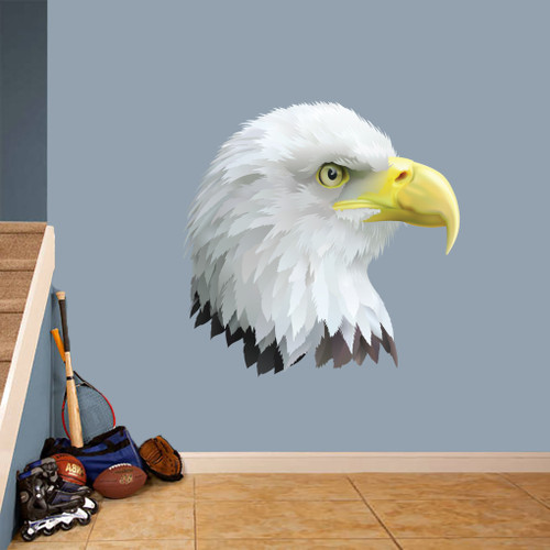 Eagle Head Mascot Printed Wall Decals 36" wide x 36" tall Sample Image