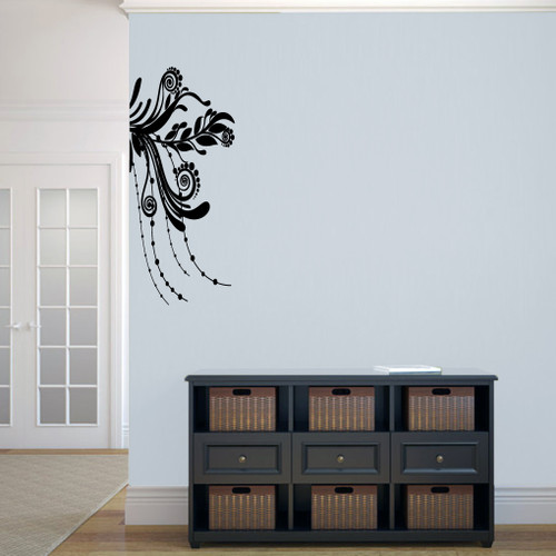 Corner Flourish Wall Decals 15" wide x 34" tall Sample Image