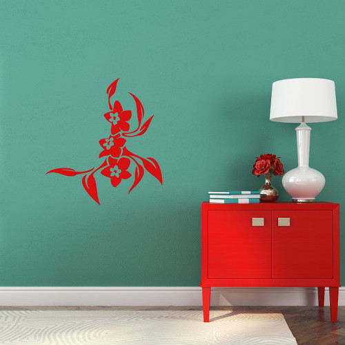 Flourish Flowers Wall Decal 22" wide x 24" tall Sample Image