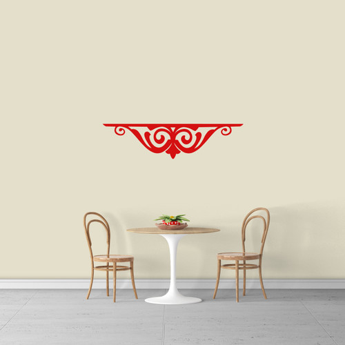 Fancy Shelf Flourish Wall Decal 36" wide x 9" tall Sample Image
