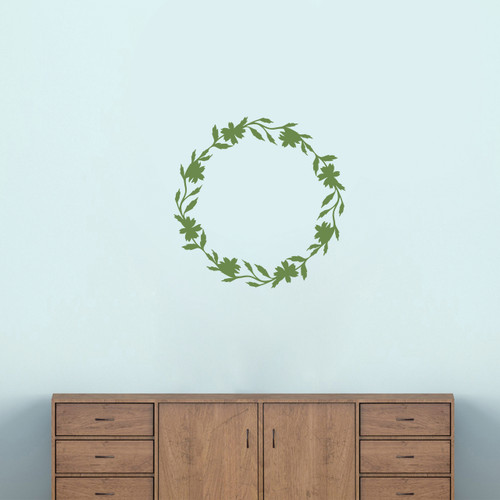 Flower Wreath Wall Decals 22" wide x 22" tall Sample Image