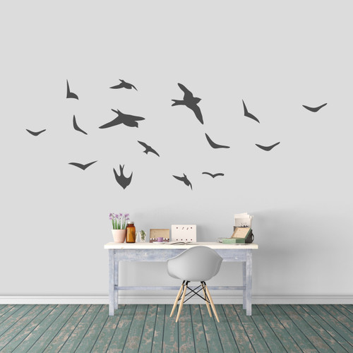 Flying Birds Wall Decal Set Large Sample Image