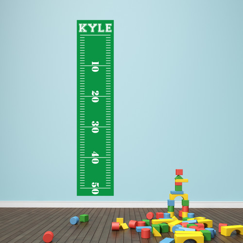Custom Football Growth Chart Printed Wall Decal Sample Image