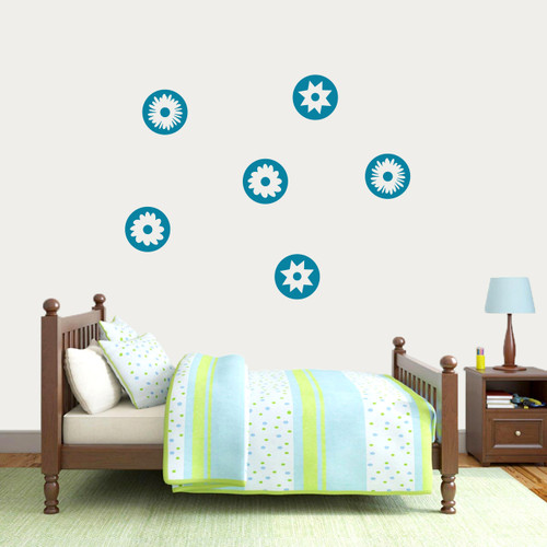 Circle Flowers Wall Decal Medium Sample Image