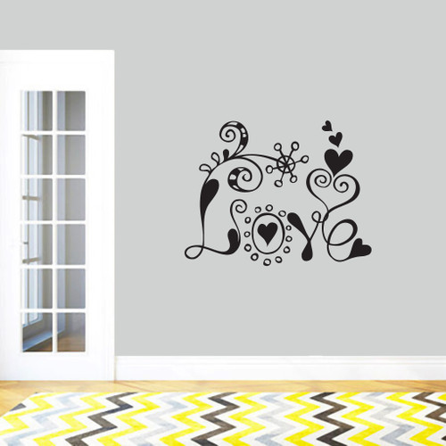 Funky Love Wall Decals 36" wide x 28" tall Sample Image