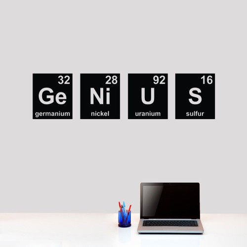 Genius Periodic Table Wall Decals 48" wide x 12" tall tall Sample Image