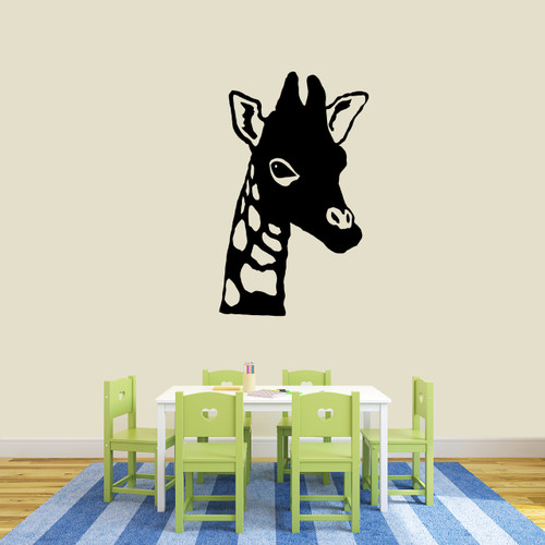 Giraffe Head Wall Decal 22" wide x 36" tall Sample Image