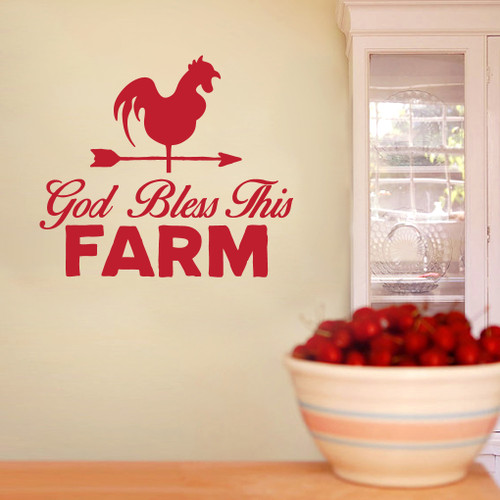 God Bless This Farm Wall Decals 48" wide x 42" tall Sample Image
