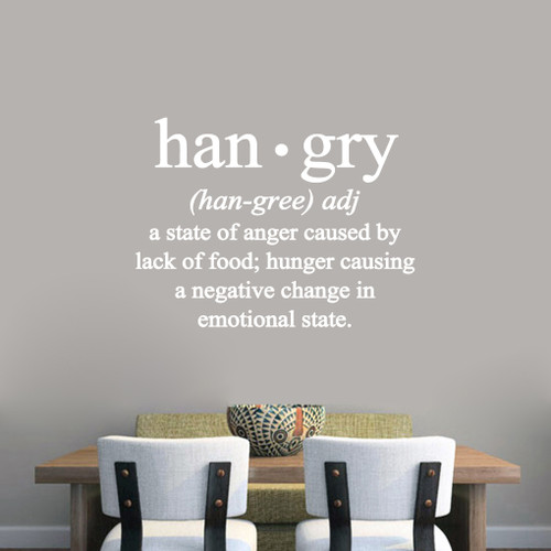Hangry Wall Decals 36" wide x 27" tall Sample Image