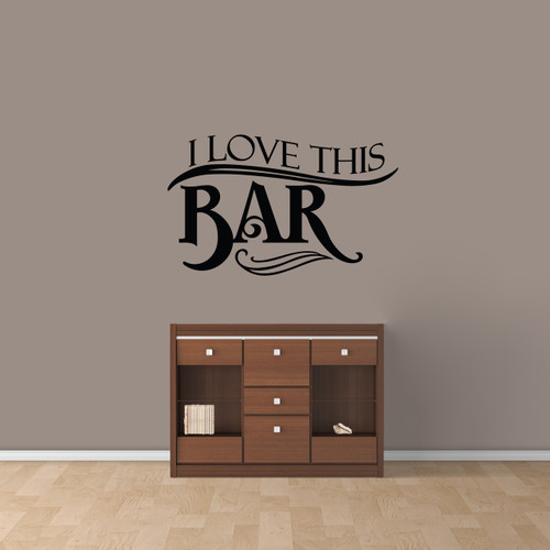 I Love This Bar Wall Decal 36" wide x 22" tall Sample Image