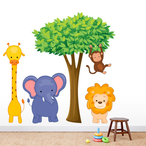 Jungle Scene Printed Wall Decals and Stickers