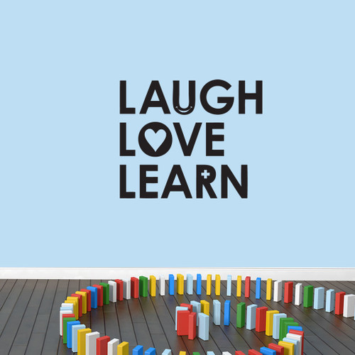 Laugh Love Learn Wall Decals 36" wide x 30" tall Sample Image