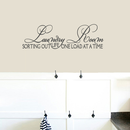 Laundry Room Sorting Out Life Wall Decals 36" wide x 11" tall Sample Image