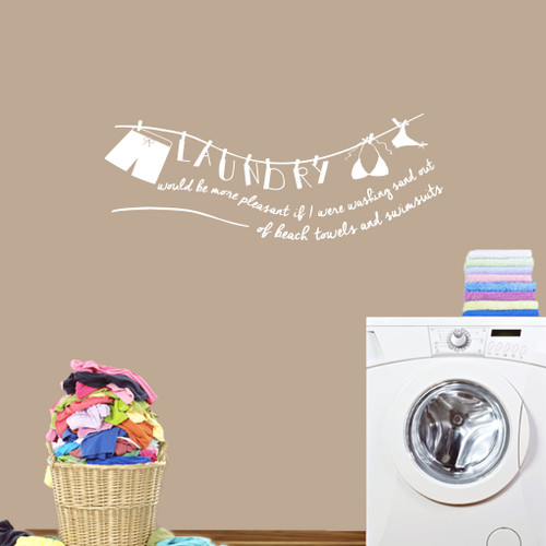 Laundry Sand Out Of Swimsuits Wall Decals 48" wide x 18" tall Sample Image