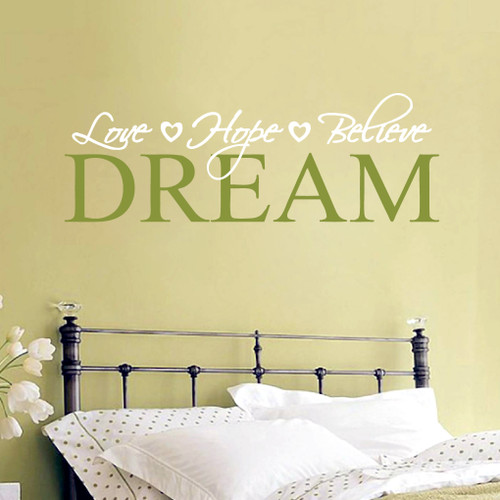 Love Hope Believe Dream Wall Decals and Wall Stickers