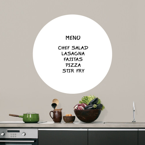 Dry Erase Circle Wall Decals 23" wide x 23" tall Sample Image (writing not included)