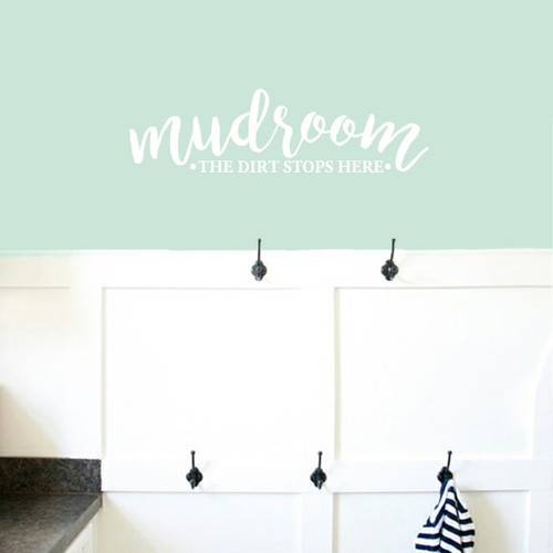 Mudroom The Dirt Stops Here Wall Decals 36" wide x 10" tall Sample Image