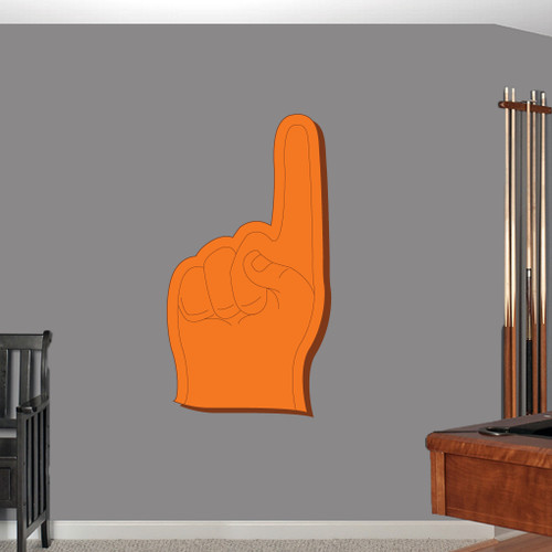 Orange and Brown Foam Finger Printed Wall Decal 26” wide x 48” tall Sample Image
