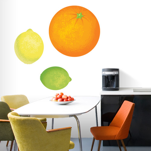 Orange Lemon Lime Printed Wall Decals Large Sample Image