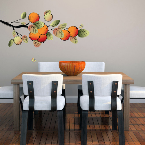 Orange Branch Printed Wall Decals and Stickers