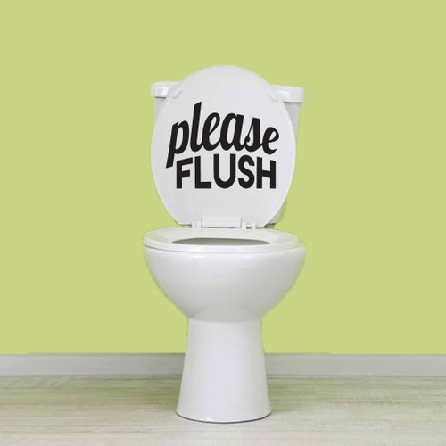 Please Flush Wall Decals 10" wide x 8" tall Sample Image