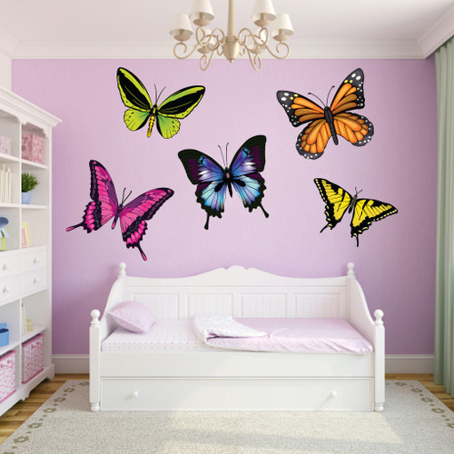 Butterflies Printed Wall Decals Large Sample Image