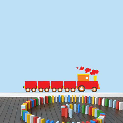 Choo Choo Train Printed Wall Decals 48" wide x 16" tall Sample Image