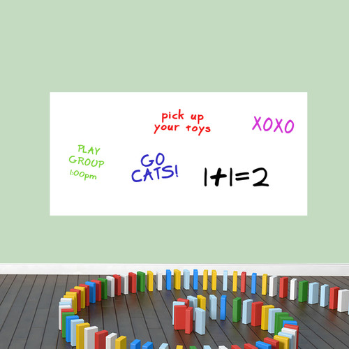 Dry Erase Rectangle Wall Decals 48" wide x 23" tall Sample Image (writing not included)