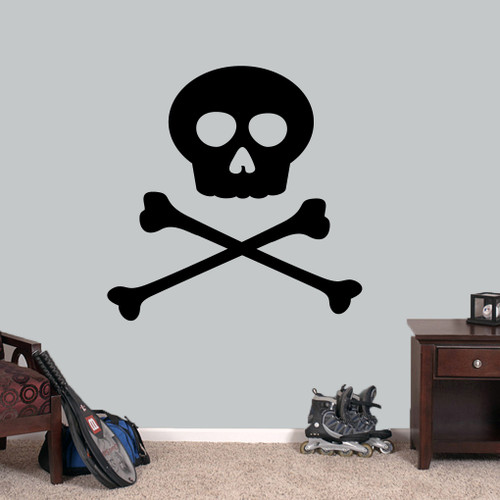 Skull and Crossbones Wall Decals 36" wide x 36" tall Sample Image