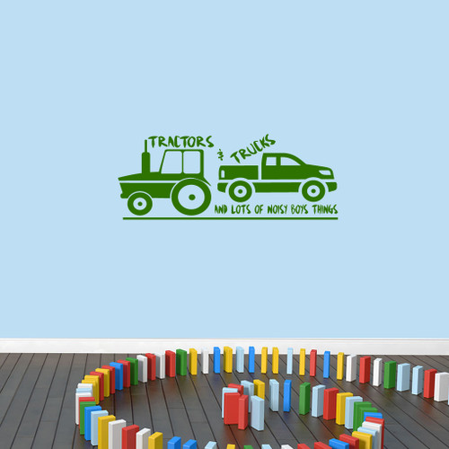 Tractors & Trucks Wall Decals 36" wide x 14" tall Sample Image