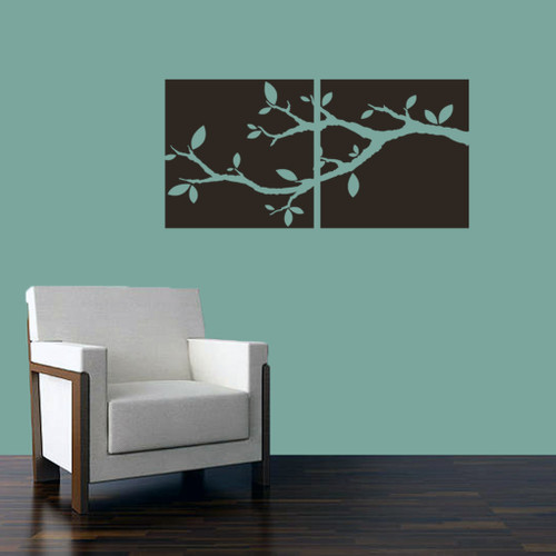 Tree Branch Cutout Squares Wall Decals and Stickers