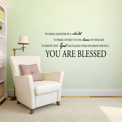 You Are Blessed Wall Decals 48" wide x 18" tall Sample Image