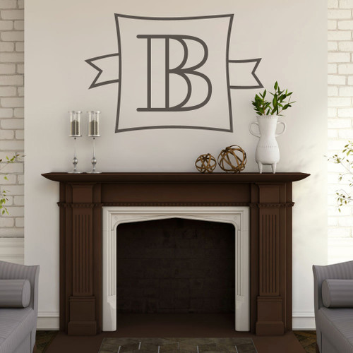 Custom Monogram Frame With Banner Wall Decals and Stickers