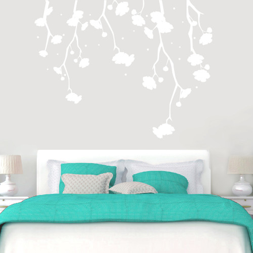 Hanging Flowers Wall Decals 72" wide x 56" tall Sample Image