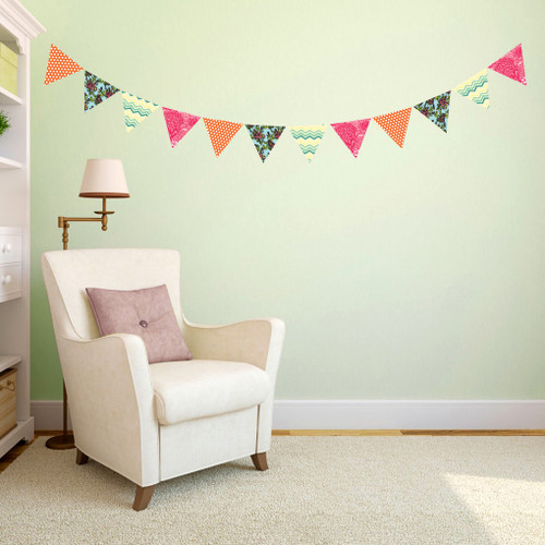Flag Pattern Bunting Printed Wall Decals and Stickers