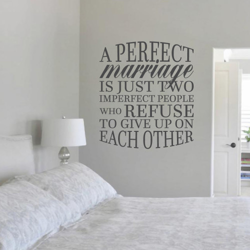A Perfect Marriage Wall Decal 31" wide x 36" tall Sample Image