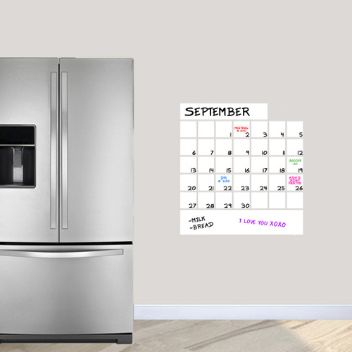 Dry Erase Calendar Wall Decals 23" wide x 24.5" tall Sample Image