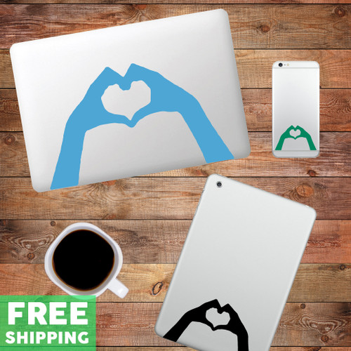 Heart Hands Device Decals Water Bottle Stickers