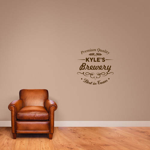 Custom Brewery Bar Wall Decal 22" wide x 22" tall Sample Image