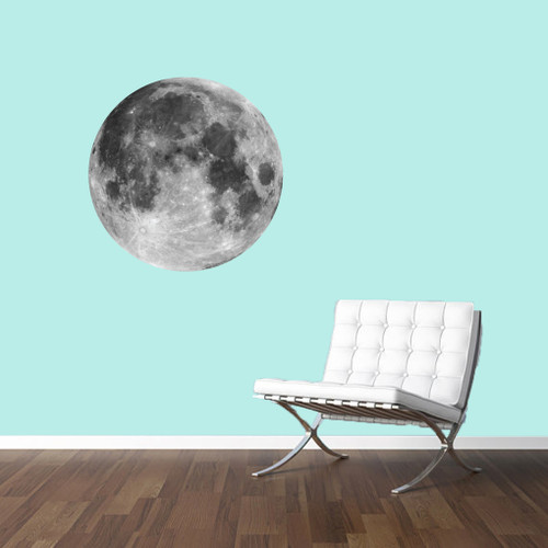 Moon Printed Wall Decal 36" wide x 36" tall Sample Image