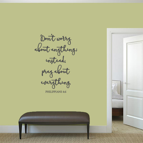 Don't Worry About Anything Wall Decal 26" wide x 36" tall Sample Image