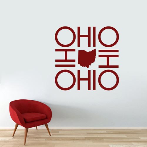 OHIO OHIO OHIO OHIO Wall Decal 36" wide x 36" tall Sample Image