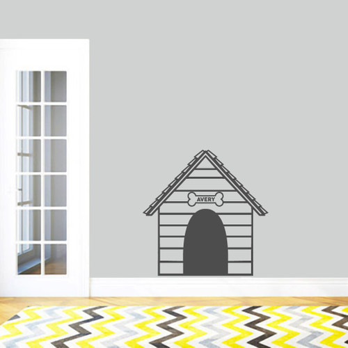 Custom Name Dog House Wall Decal 30" wide x 30" tall Sample Image