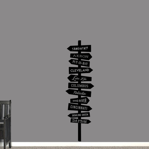 Ohio Hot Spots Sign Wall Decal 17" wide x 60" tall Sample Image