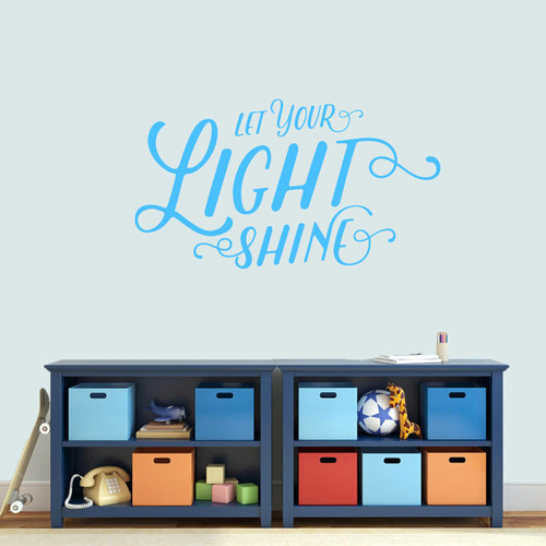 Let Your Light Shine Wall Decal 36" wide x 20" tall Sample Image