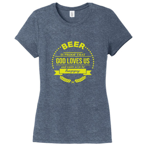 Navy Frost Beer Is Proof That God Loves Us Women's Fitted T-Shirt