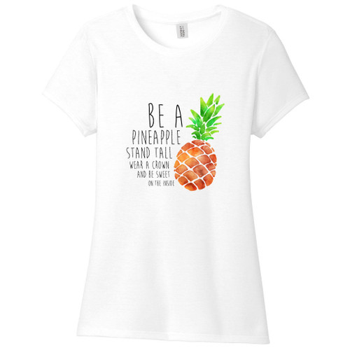 White Be A Pineapple Women's Fitted T-Shirt