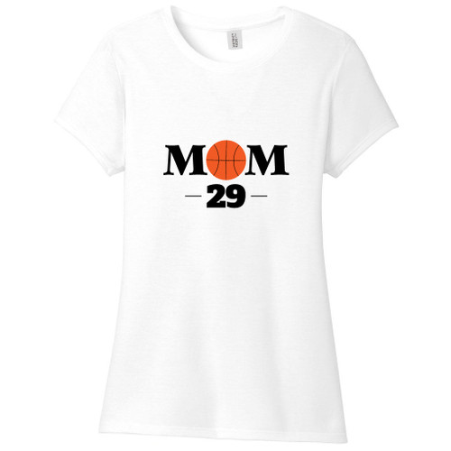 White Custom Basketball Mom Women's Fitted T-Shirt
