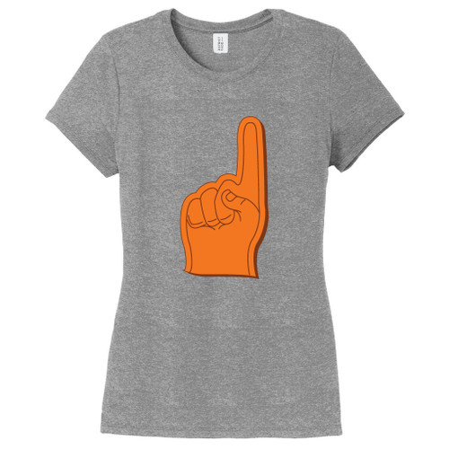 Gray Frost Orange and Brown Foam Finger Women's Fitted T-Shirt