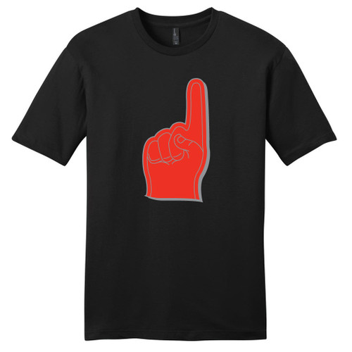Black Red and Gray Foam Finger T-Shirt